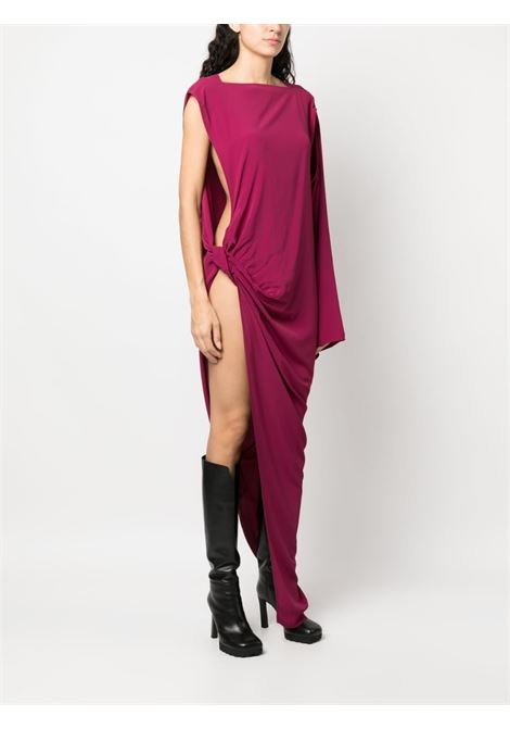 Abito asimmetrico con arricciatura in fucsia - donna RICK OWENS | RO01C5580CC23